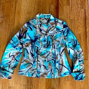 Cold Water Creek Cotton Jacket Turquoise